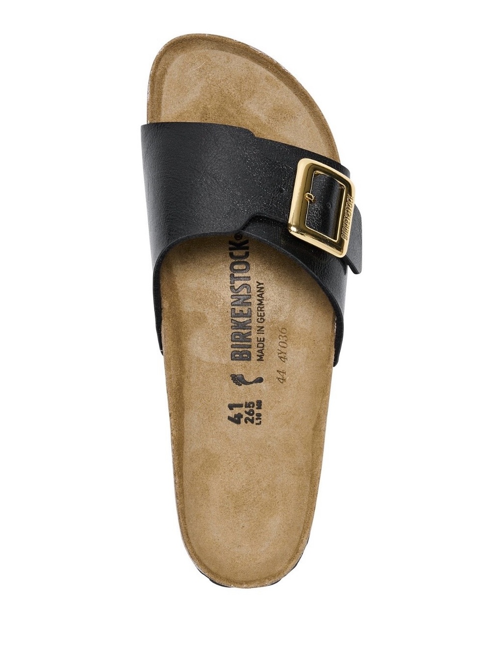 Birkenstock Catalina Sandal: black with gold buckle (like new)